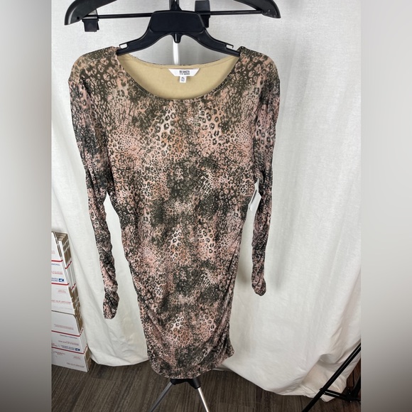 BB Dakota Steve Madden Tan LONG SLEEVE MINIDRESS Size XL NWT - Picture 3 of 10